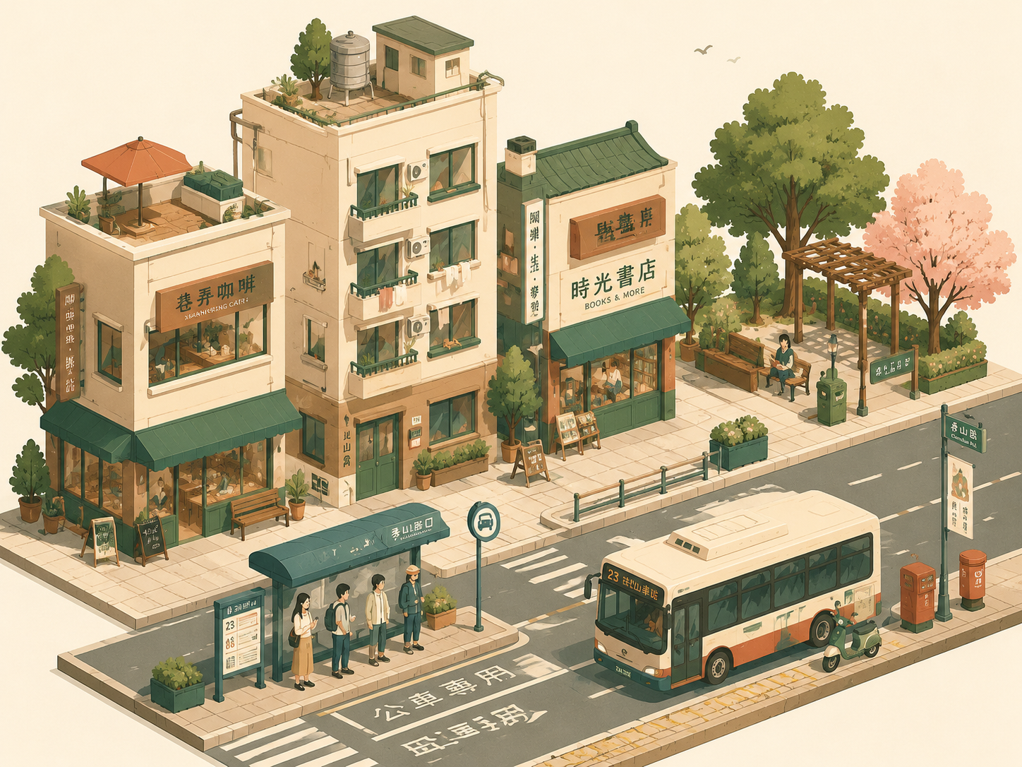 等距城市插画